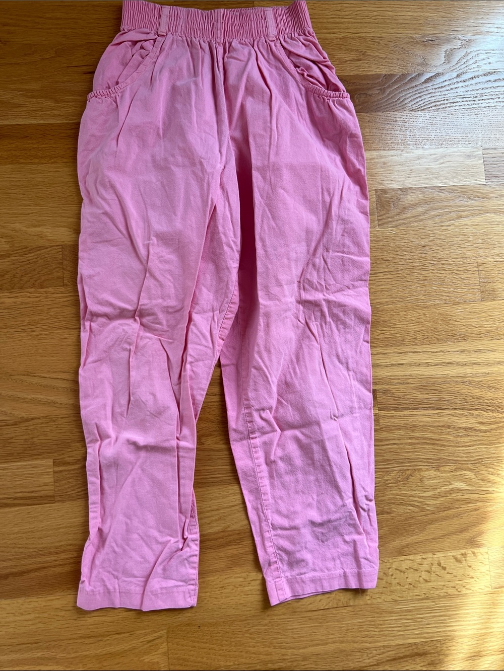 Vintage Kids Pink Elastic-Waist Pull-On Pants youth 12